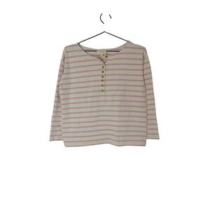 Sezane women’s gatsby mariniere striped top- pink and white